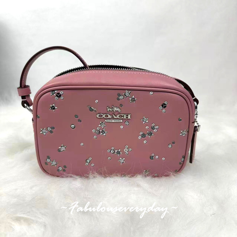 Coach Mini Jamie Camera Bag Crossbody With Star Print/Sv/Dusty Pink CCI73 NWT